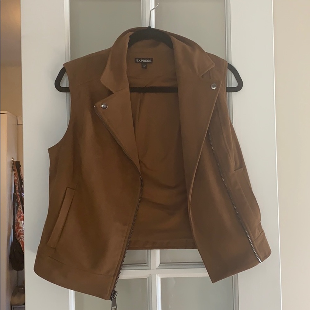 Faux suede vest